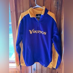 NFL team‎ Reebok Purple and Yellow Vikings Pullover Fleece size Large